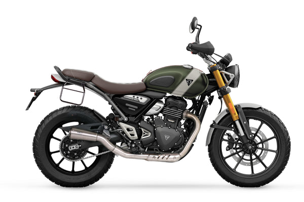 Unit Garage DPS-UGSET-4688 Waxed suede side pannier Pure + Right subframe Triumph Scrambler 400 X (Only compatible with our low exhaust code: 4206Low)