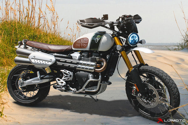 Triumph | Bonneville T100 17-26, Bonneville T120 16-26, Thruxton 16-24, Scrambler 1200 19-23, Speed Twin 1200 19-23 | Union Jack | Knee Grips