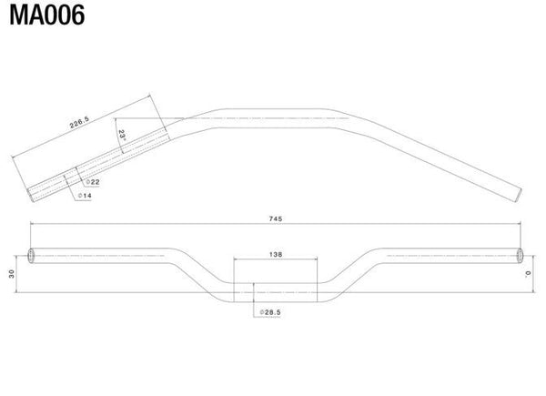 RIZOMA Variable section handlebar (Ø 22-29 mm/H 30 mm) MA006R 2