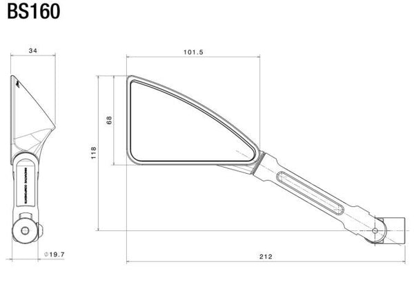 RIZOMA Left rearview mirror TOMOK BS160A 2