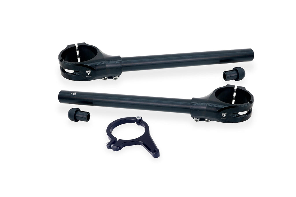CNC RACING | Clip-on kit Ø 53 mm - offset 26 mm with steering damper bracket for Ducati panigale V4 MY2025