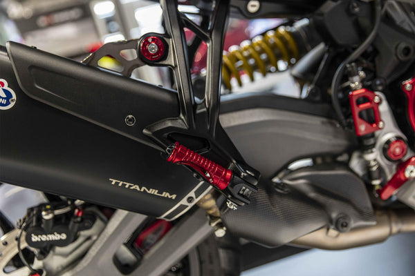CNC RACING | Footpegs kit passenger - adapters for Ducati Multistrada V2 MY2025 and Hypermotard V2 MY2026 2