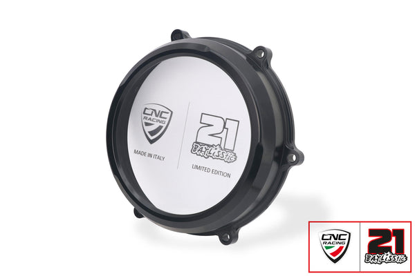 CNC RACING | Clear oil bath clutch cover Ducati Multistrada and Diavel V4 - Troy Bayliss Limited Edition 2