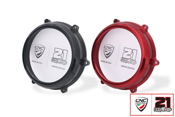 CNC RACING | Clear oil bath clutch cover Ducati Multistrada and Diavel V4 - Troy Bayliss Limited Edition 1