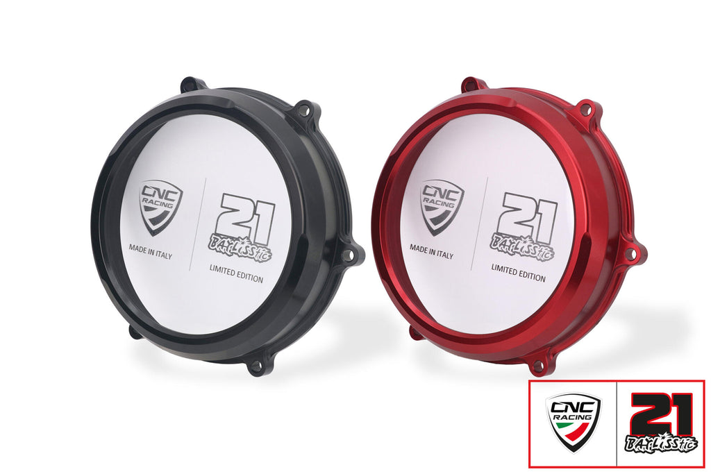 CNC RACING | Clear oil bath clutch cover Ducati Panigale V4 - Troy Bayliss Limited Edition 1