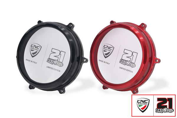 CNC RACING | Clear oil bath clutch cover Ducati Panigale - Troy Bayliss Limited Edition 1