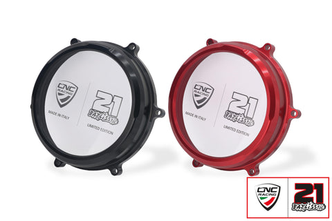 CNC RACING | Clear oil bath clutch cover Ducati Panigale - Troy Bayliss Limited Edition 1