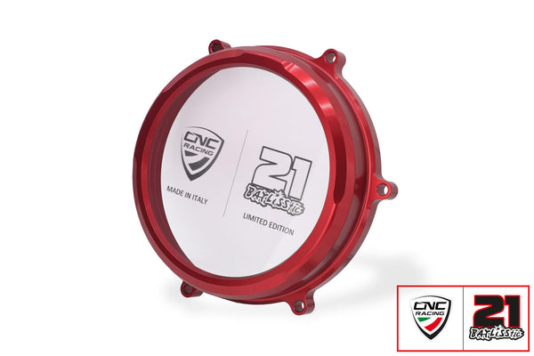 CNC RACING | Clear oil bath clutch cover Ducati Panigale - Troy Bayliss Limited Edition 3