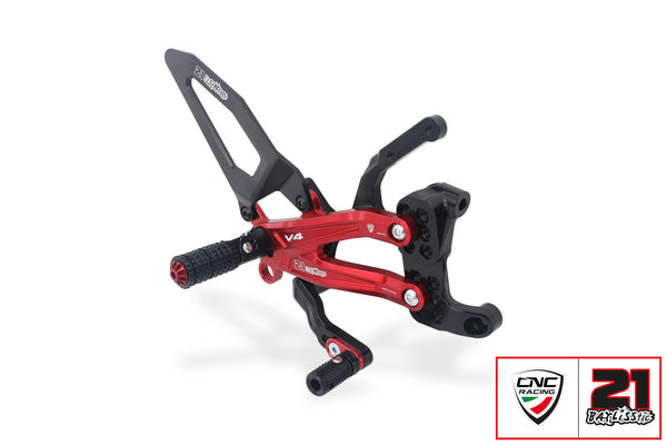 CNC RACING | Adjustable rearsets Ducati Streetfighter V4 - Troy Bayliss Limited Edition 2