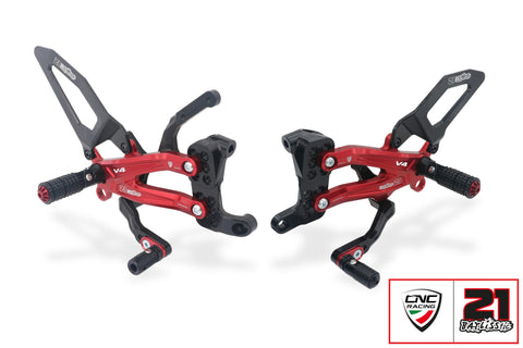 CNC RACING | Adjustable rearsets Ducati Streetfighter V4 - Troy Bayliss Limited Edition 1