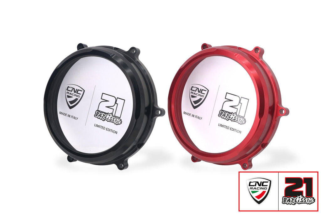 CNC RACING | Clear oil bath clutch cover Ducati Panigale and Streetfighter V2 - Troy Bayliss Limited Edition 1