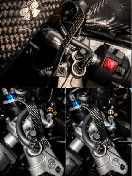 CNC RACING | Bracket kit for clutch and brake fluid tank Ducati Panigale V4 - Carbon 2