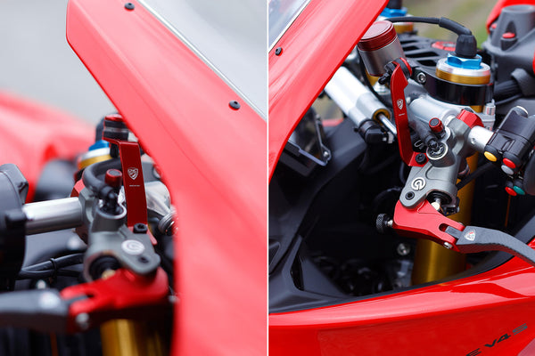 CNC RACING | Bracket kit for clutch and brake fluid tank Ducati Panigale V4 2
