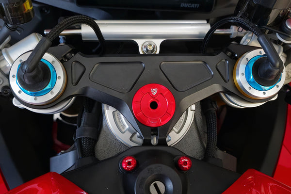 CNC RACING | Triple clamps - top plate nut cap Ducati 7