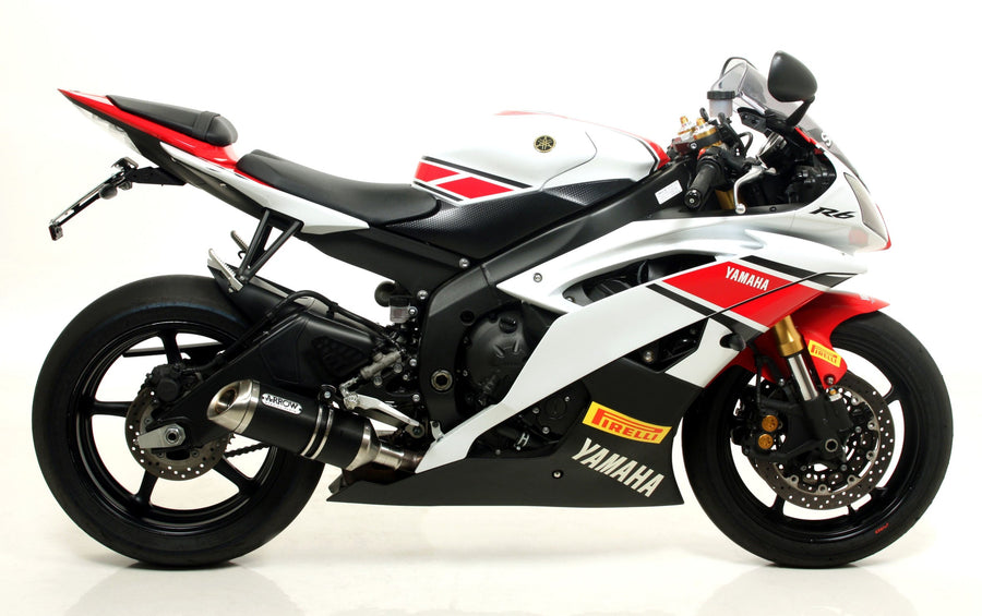ARROW | Yamaha R6 '06/08 Homologated Aluminium Dark Thunder Silencer With Carbon End Cap — representative ARROW official product image