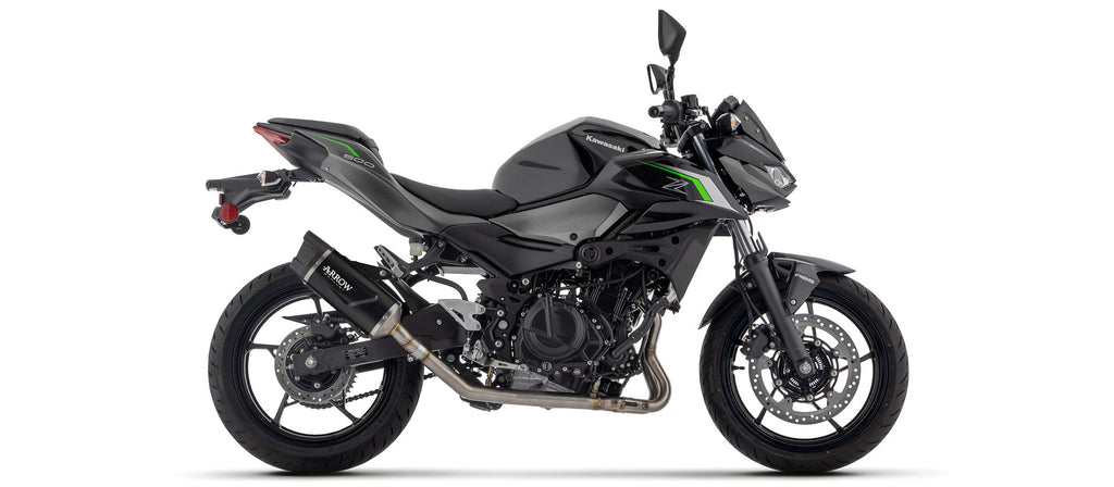 ARROW | Kawasaki Z 500/Ninja 500 E5+ '24 Homologated Titanium Indy Race Evo Silencer With Welded Link Pipe — representative ARROW official product image