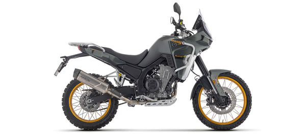 Full system with Indy Race EVO titanium silencer with carbon end cap