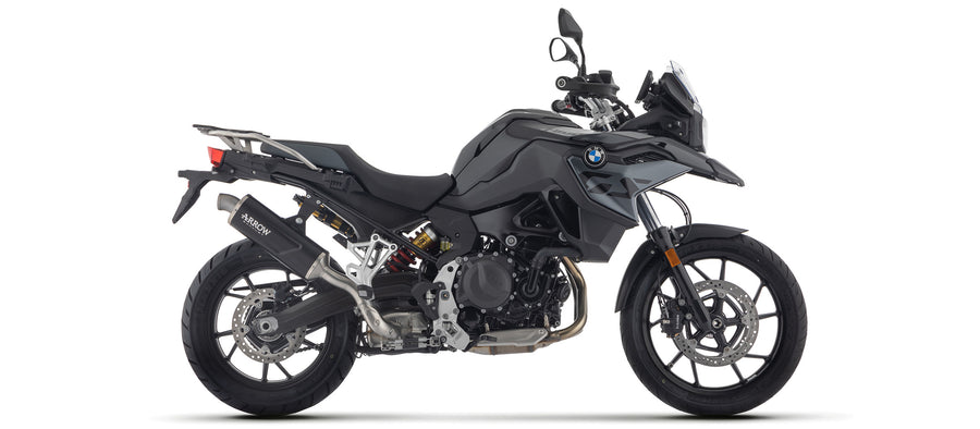 Full system with Indy Race EVO aluminium "Dark" silencer with steel end cap