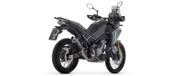 Full system with Indy Race EVO aluminium "Dark" silencer with steel end cap