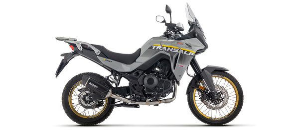 Full system with Indy Race aluminium "Dark" silencer with carbon fibre end cap