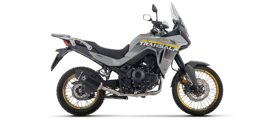 Full system with Indy Race EVO aluminium "Dark" silencer with carbon fibre end cap