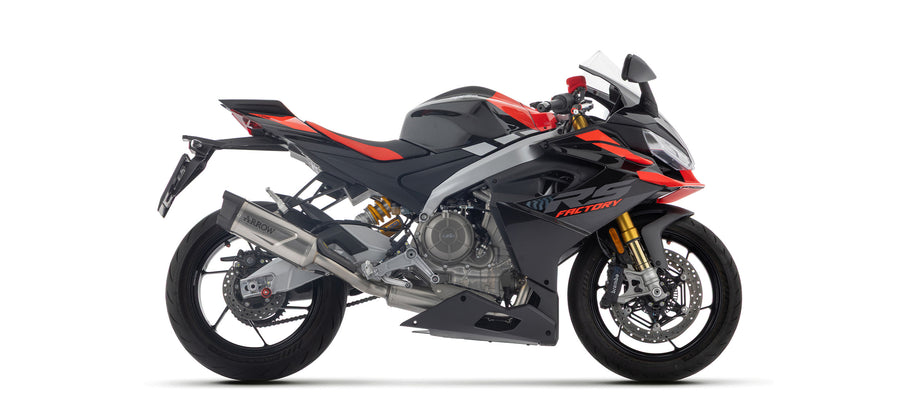 Full system with Indy Race EVO titanium silencer with carbon end cap
