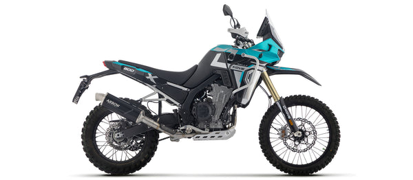 Full system with Indy Race EVO aluminium "Dark" silencer with steel end cap
