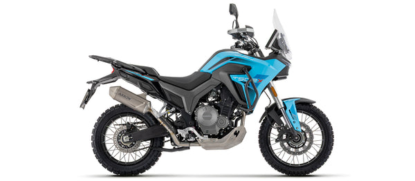 Full system with Indy Race EVO titanium silencer with steel end cap with carbon heel guard