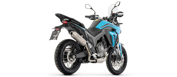 Full system with Indy Race EVO titanium silencer with steel end cap with carbon heel guard