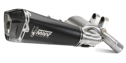MIVV BMW F 900 R 2020> 2024 Delta Race Black Stainless Steel SLIP-ON B.038.LDRB