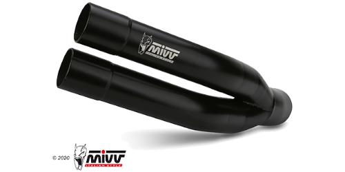 MIVV YAMAHA MT-03 2016 > 2024 Double Gun Black Stainless Steel SLIP-ON Y.055.LDGB