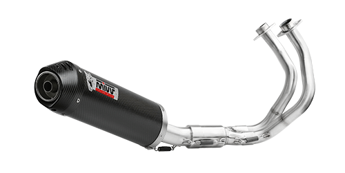 MIVV KAWASAKI NINJA 650 2024 > 2026 Oval Carbon with Carbon cap FULL SYSTEM K.057.L3C