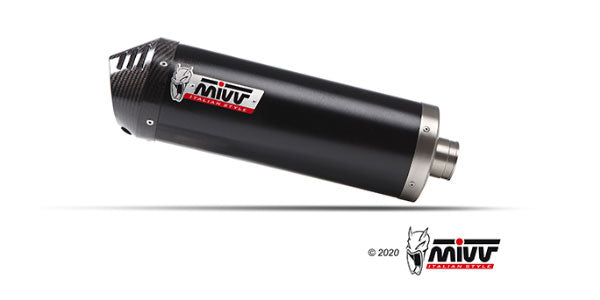 MIVV KAWASAKI VERSYS 650 2024 > 2026 Oval Black stainless steel with Carbon cap FULL SYSTEM K.059.LZC
