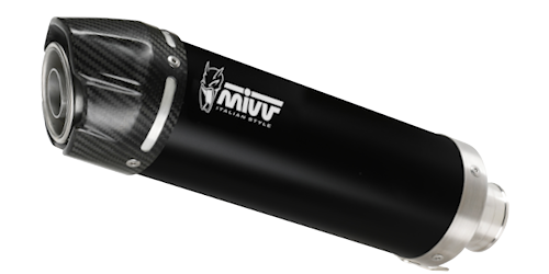 MIVV VOGE BRIVIDO 125 R 2023 > 2024 GP Black stainless steel with Carbon cap FULL SYSTEM VO.002.LXBC