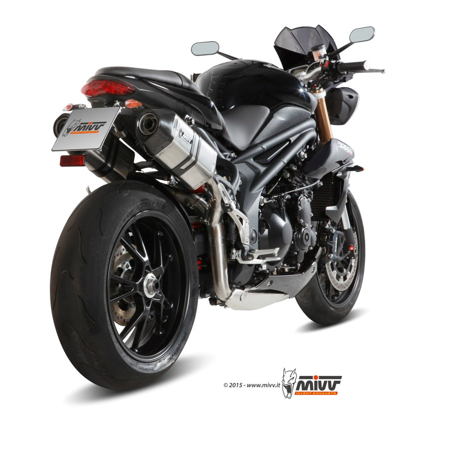MIVV TRIUMPH SPEED TRIPLE 1050 R / S / RS 2011 > 2015 GP Black Stainless Steel SLIP-ON T.012.LXB