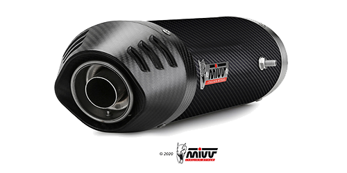 MIVV YAMAHA YZF 1000 R1 2007 > 2008 Oval Carbon with Carbon cap 2 SLIP-ON UY.027.L3C
