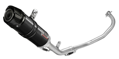 MIVV YAMAHA YZF R125 2014 > 2018 GP Black stainless steel with Carbon cap FULL SYSTEM Y.047.LXBC