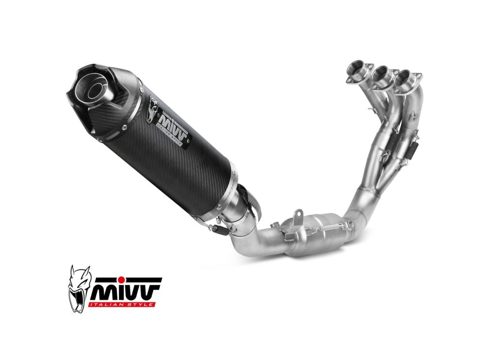MIVV YAMAHA MT-09 / SP / FZ-09 2024 > 2026 AK-1 Carbon with Carbon End Cap FULL SYSTEM Y.078.L3K