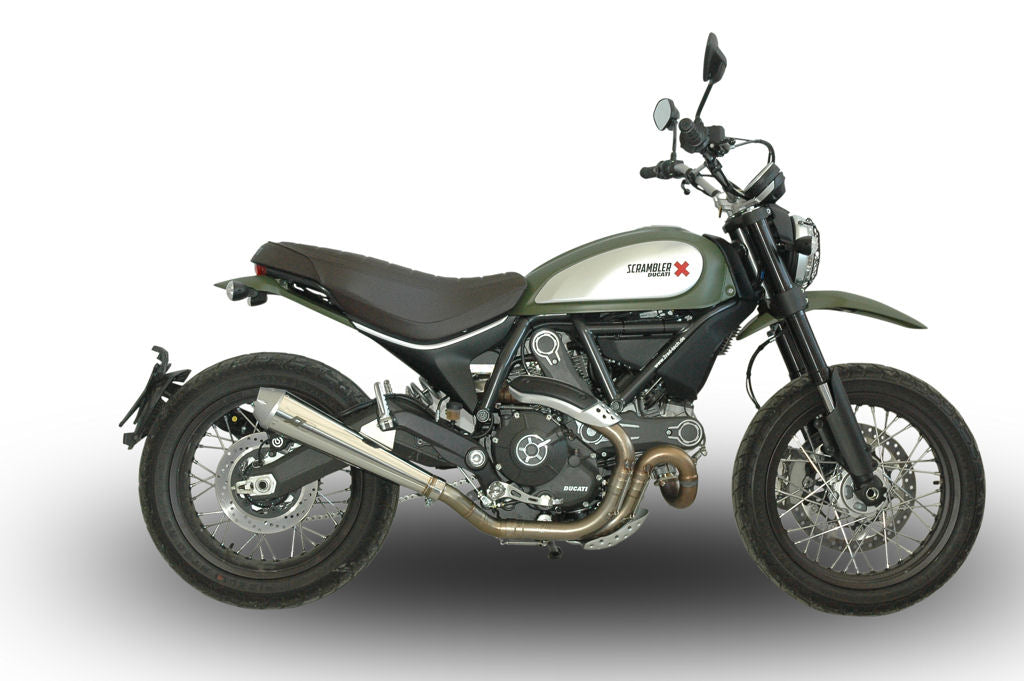 QD EXHAUST Ducati Scrambler Slip-On Euro 3 - MaXcone+ Catalyst converter dark version product image