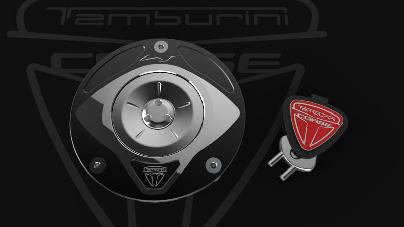 Official Tamburini Corse Lock Shining Black Fuel Cap product photo