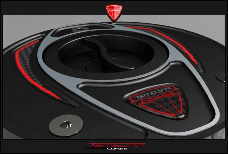Official Tamburini Corse Race Black Fuel Cap, Black Finish product photo