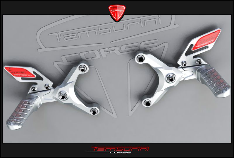 Tamburini Corse Adjustable Footrest Set, Pair