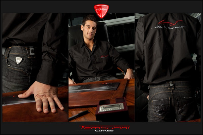 Tamburini Corse Vintage Black Biker Jeans