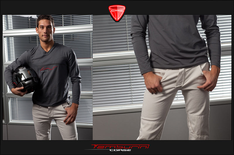 Tamburini Corse Ice-Gray Biker Jeans