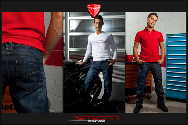 Tamburini Corse Vintage Blue Biker Jeans