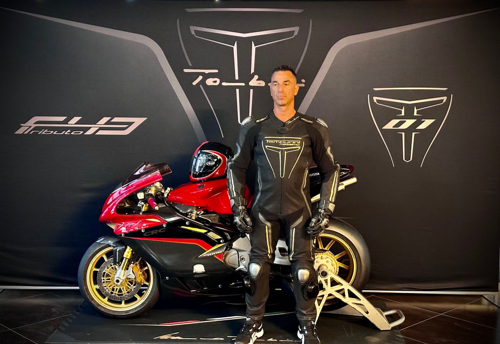 Tamburini Corse Black-Gray Professional Leather Racing Suit