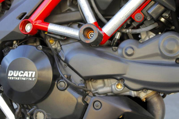 SpeedyMoto Through the Body Frame Sliders: Ducati 749-999, 998/R, 996R, 848-1098-1198, Hypermotard, Multistrada 1200-1260, SF1098