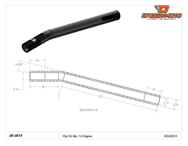 SpeedyMoto OMNI Replacement Angled Bars [Pair]: Black