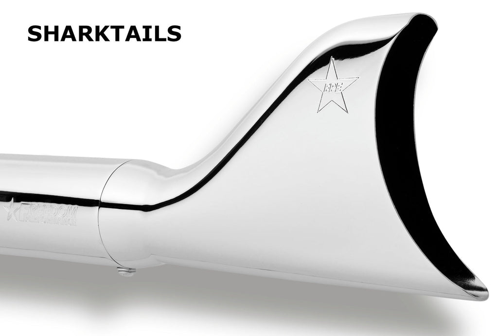 Freedom Performance HARLEY TOURING SHARKTAIL 2 1/8" SLIP-ONS "NO HEAT-SHIELDS" *FITS 95-Present*