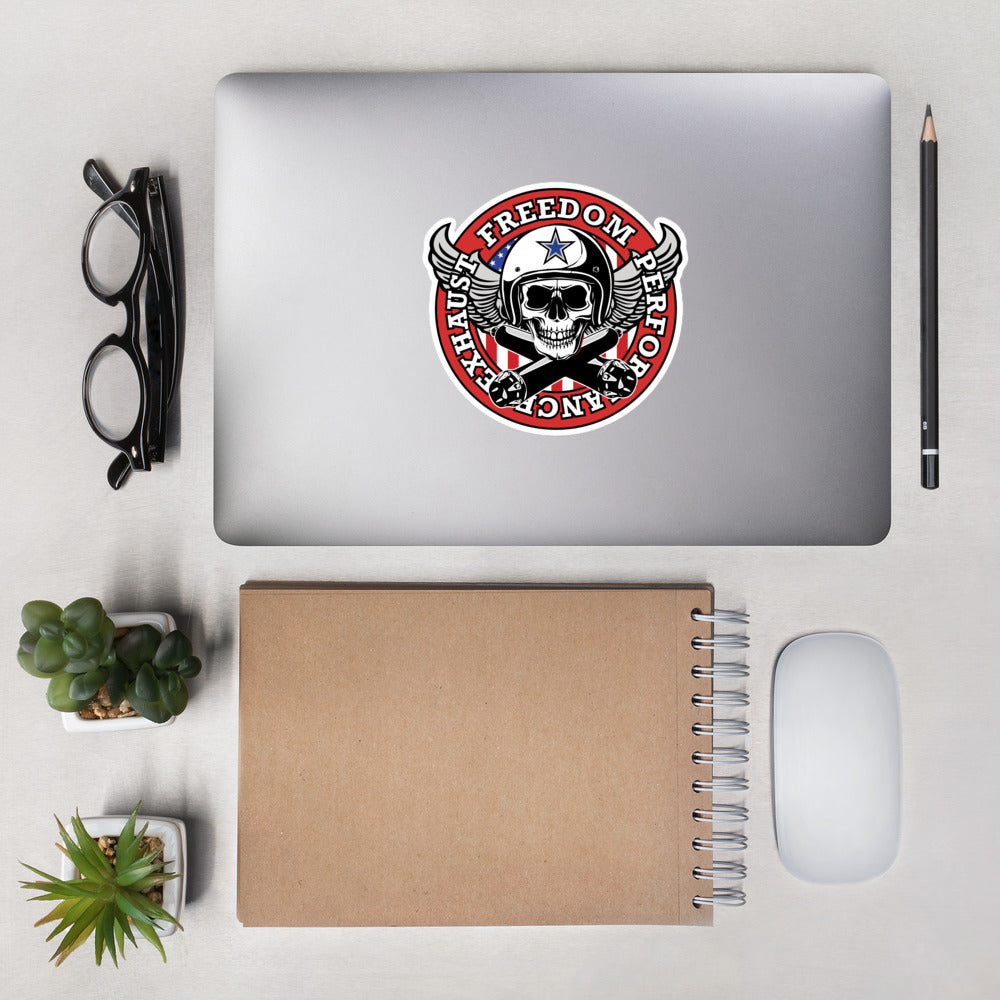 Freedom Performance Freedom Skull Color Logo Bubble-free stickers